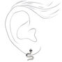 Silver Embellished Snake Stud Earrings,