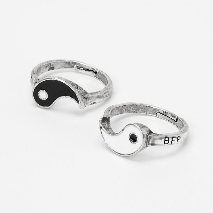 Silver Best Friends Yin Yang Rings - 2 Pack,