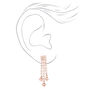 Rose Gold Crystal Waterfall 16&quot; Necklace &amp; 1&quot; Drop Earrings Set - 2 Pack,