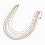 Gold-tone Mixed Multi-Strand Chain Necklace,