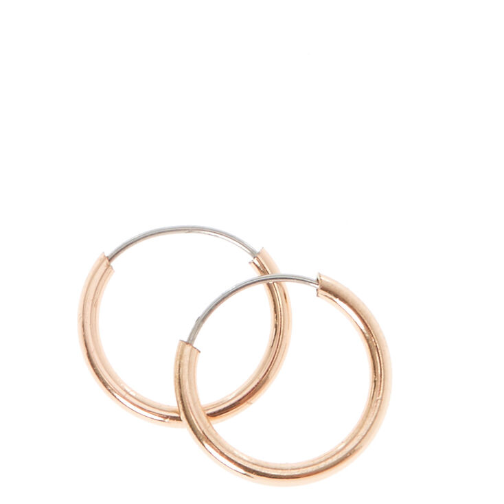 Claire's Créoles en métal rose doré de 10mm