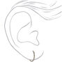 C LUXE by Claire&#39;s Silver-tone Titanium 10mm Sleek Crystal Hoop Earrings,