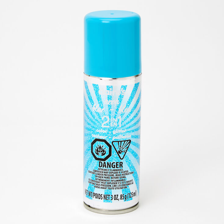 Claire's Spray de couleur temporaire pour cheveux pailletée - Aqua