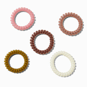 Matte Boho Spiral Hair Ties - 5 Pack,