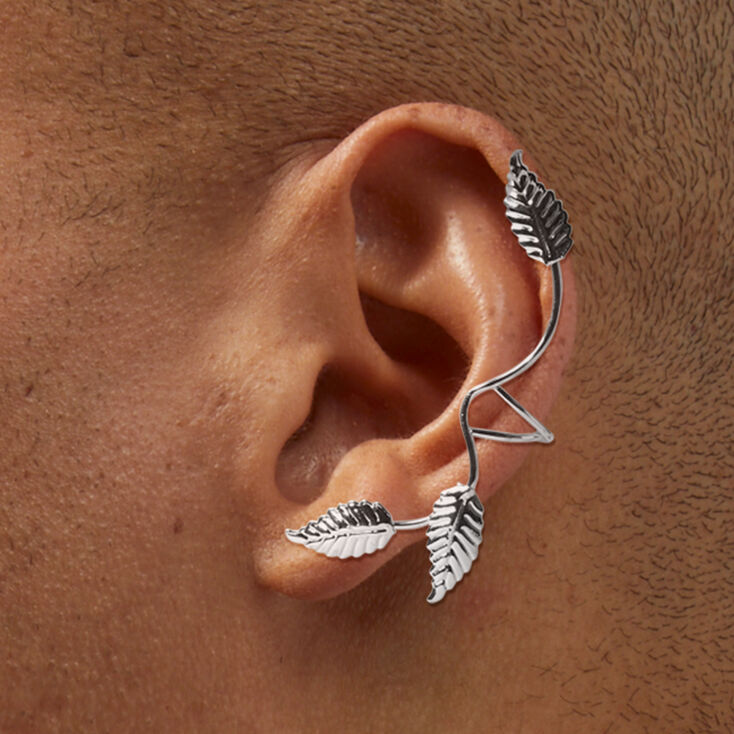 Silver Leaf Wrap Ear Cuff,