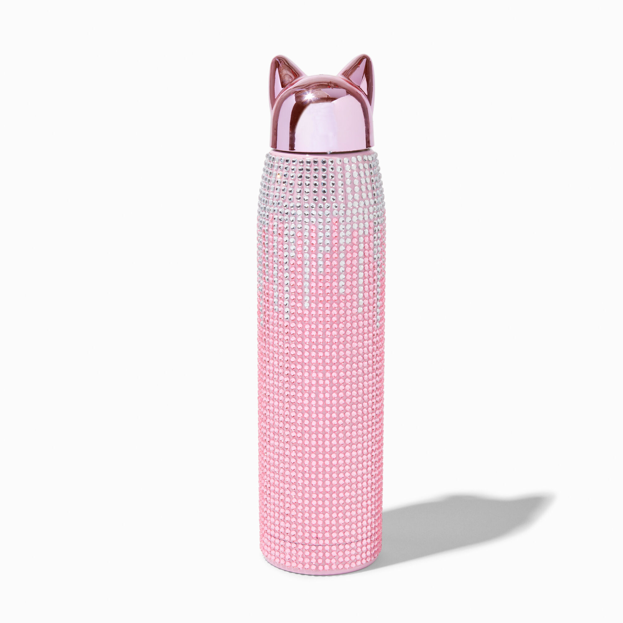 View Claires Ombre Bling Cat Ears Water Bottle Pink information