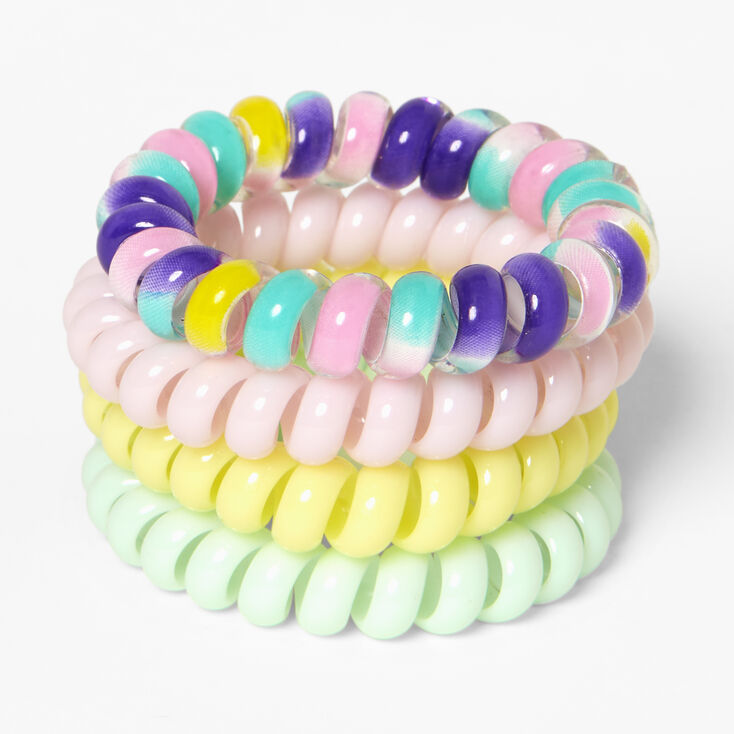 Pastel Spiral Hair Ties - 4 Pack,