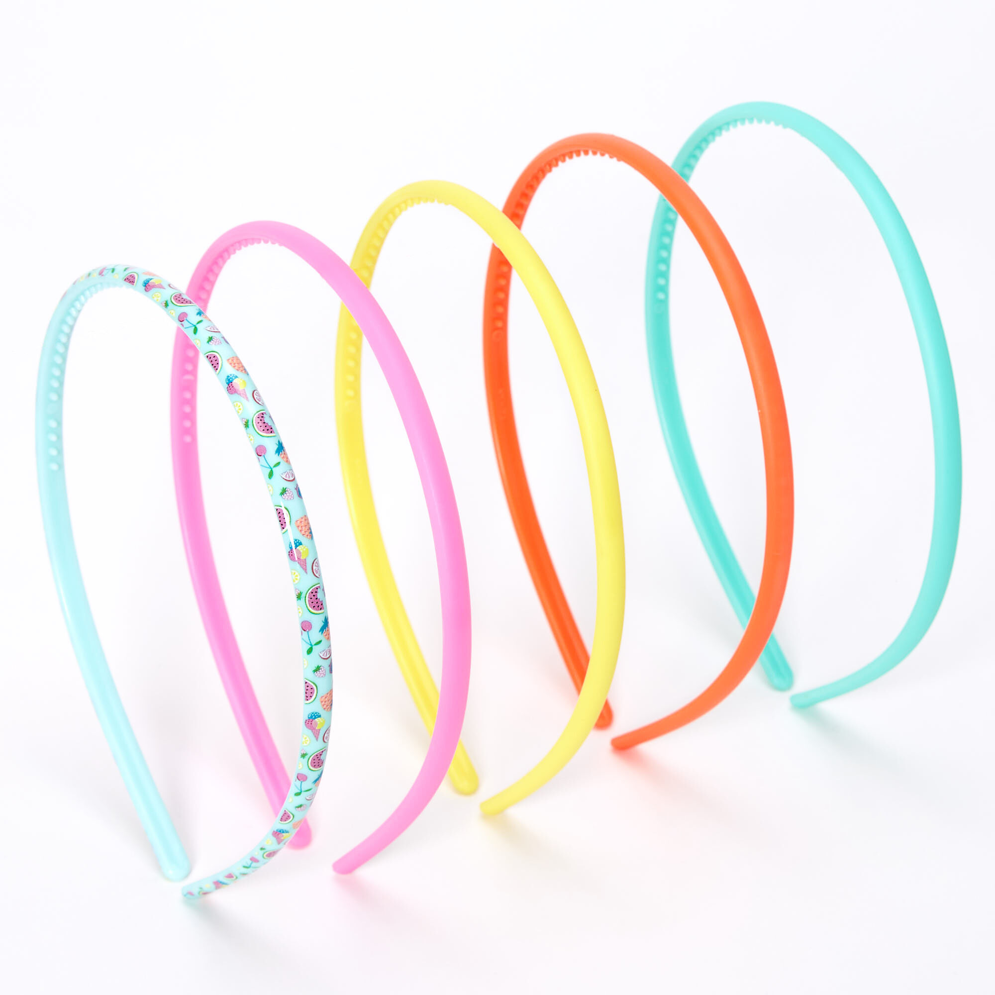 Serre-têtes fruits d’été fluo Claire's Club - Lot de 5,