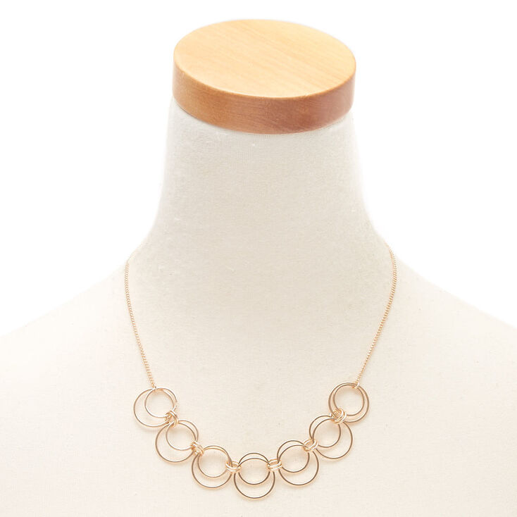 Gold Rings Statement Necklace,