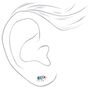 Silver Elephant Earrings - Blue,