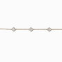 Gold-tone Cubic Zirconia Clover Choker Necklace,