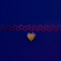 Ras-de-cou effet tatouage phosphorescent pendentif m&eacute;daillon c&oelig;ur,