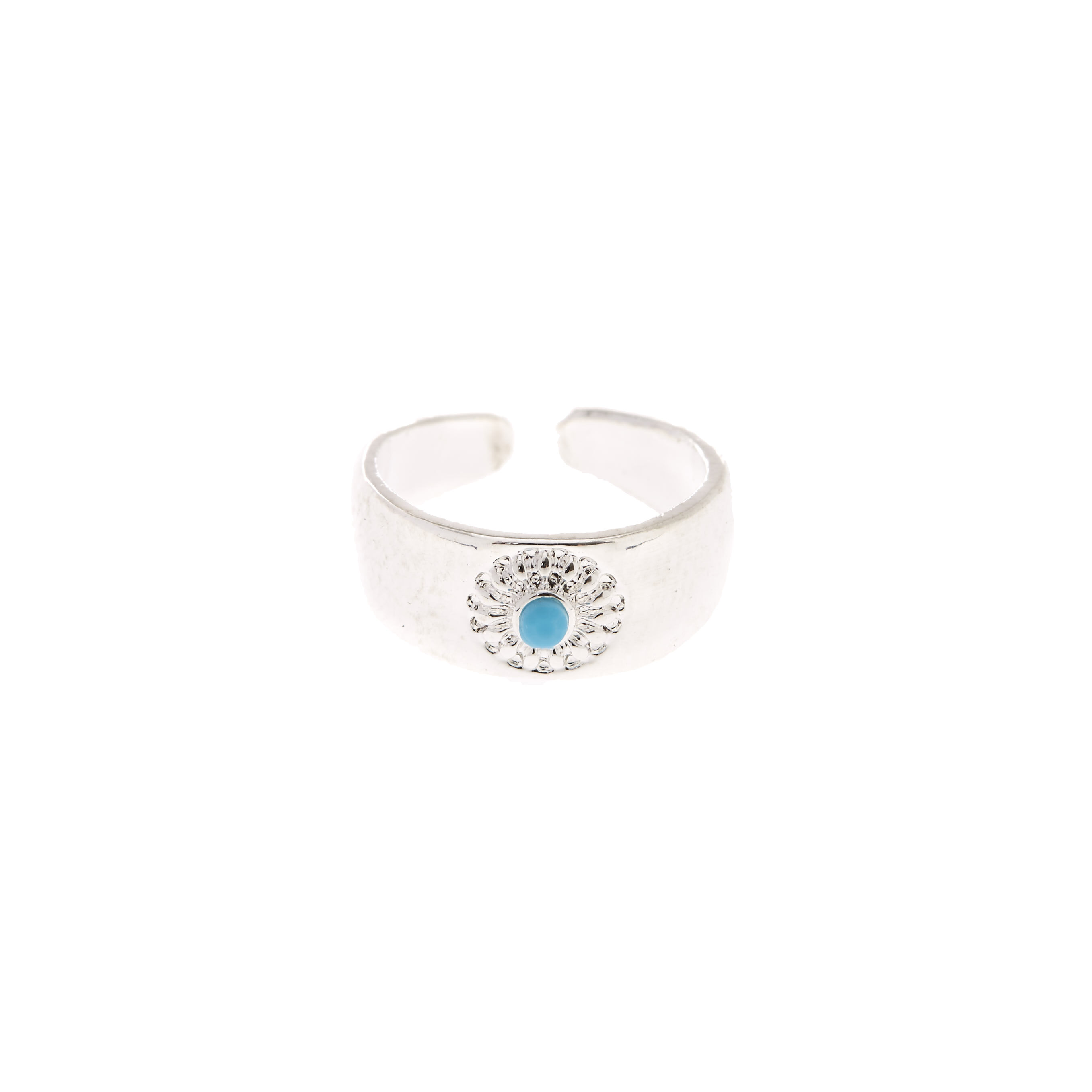 Turquoise Stone Silver Toe Ring,