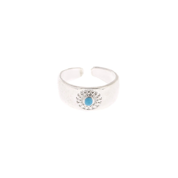 Turquoise Stone Silver Toe Ring,
