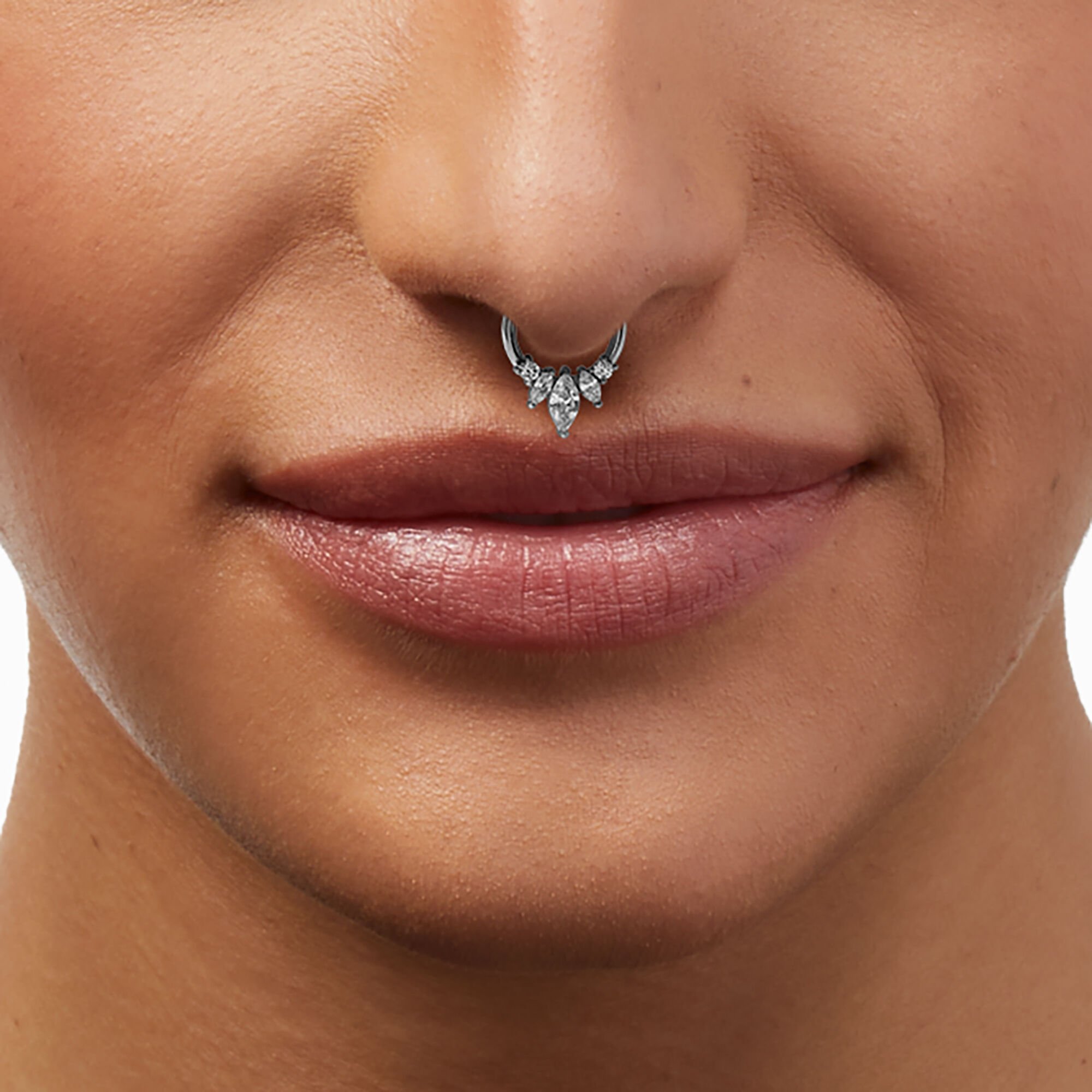 Septum piercing silver sales