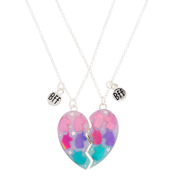 Best Friends Unicorn Heart Pendant Necklaces - 2 Pack | Claire's US