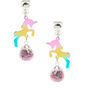 1&quot; Rainbow Unicorn Clip On Drop Earrings,