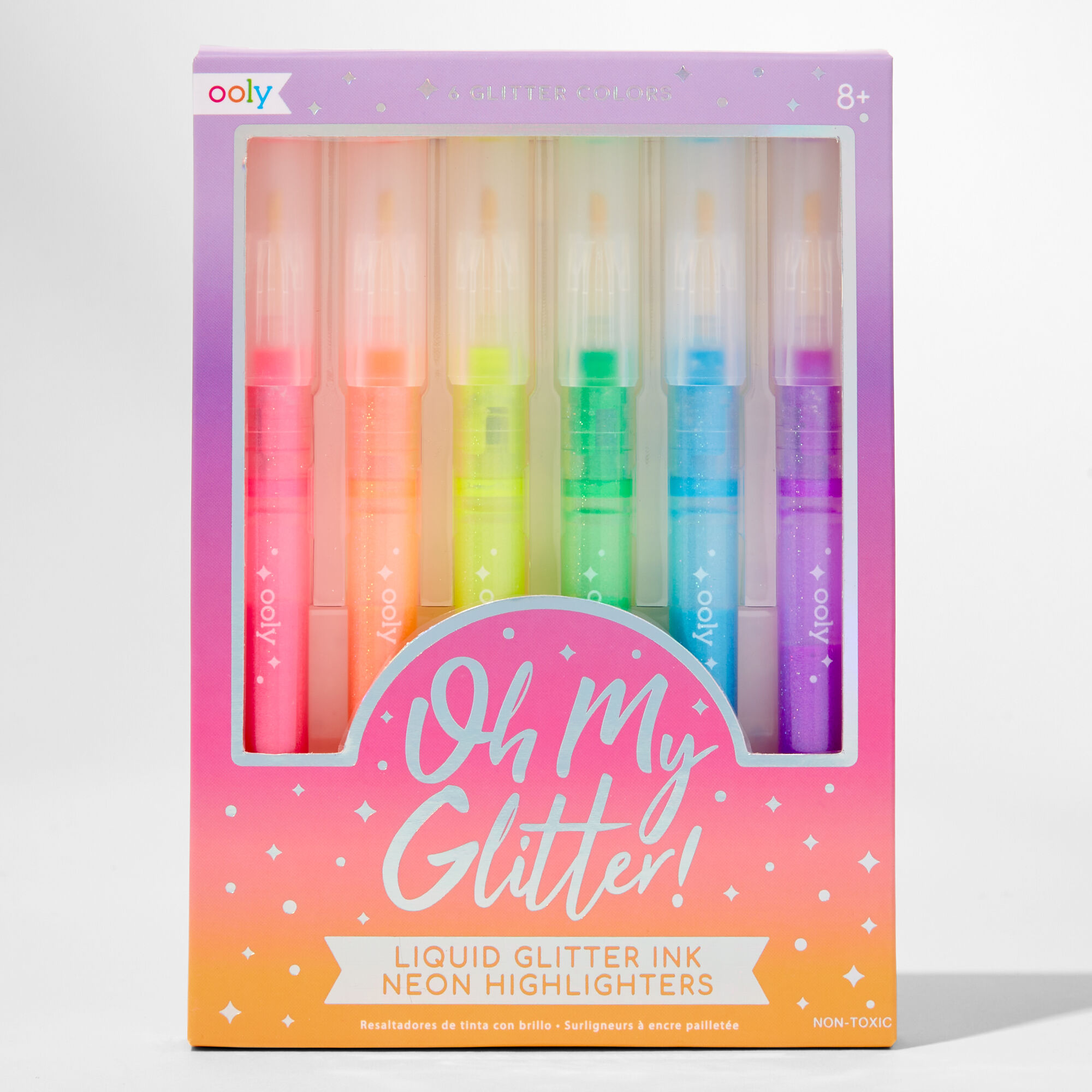 ooly™ Oh My Glitter! Liquid Glitter Ink Neon Highlighers (6 pack)