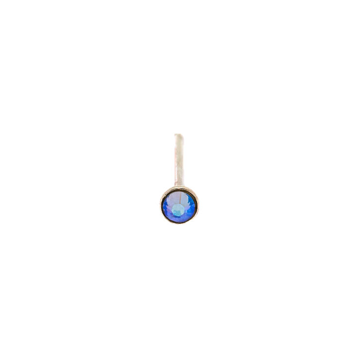 Silver Swarovski&reg; Elements 22G Crystal Nose Stud,
