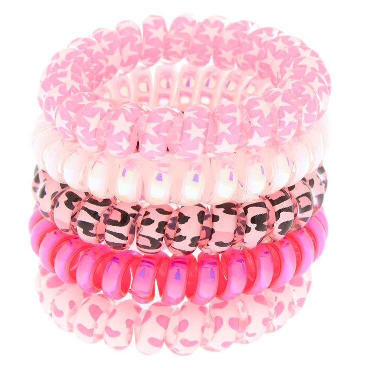 Claire's Lot de 5 élastiques à cheveux torsadés roses du Club Claire's