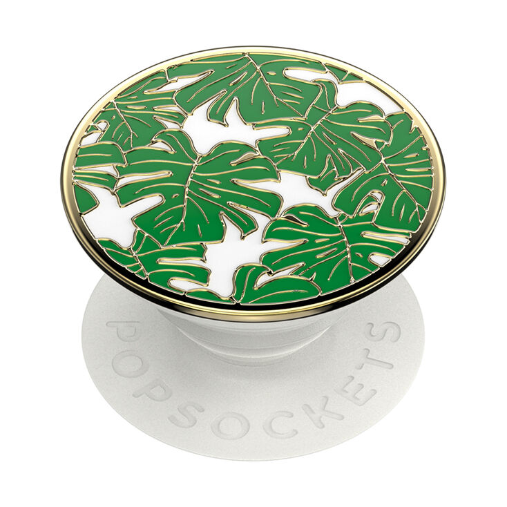 PopSockets&reg; Swappable PopGrip - Enamel Monstera Leaf,