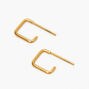 Gold Titanium 10MM Open Square Hoop Earrings,