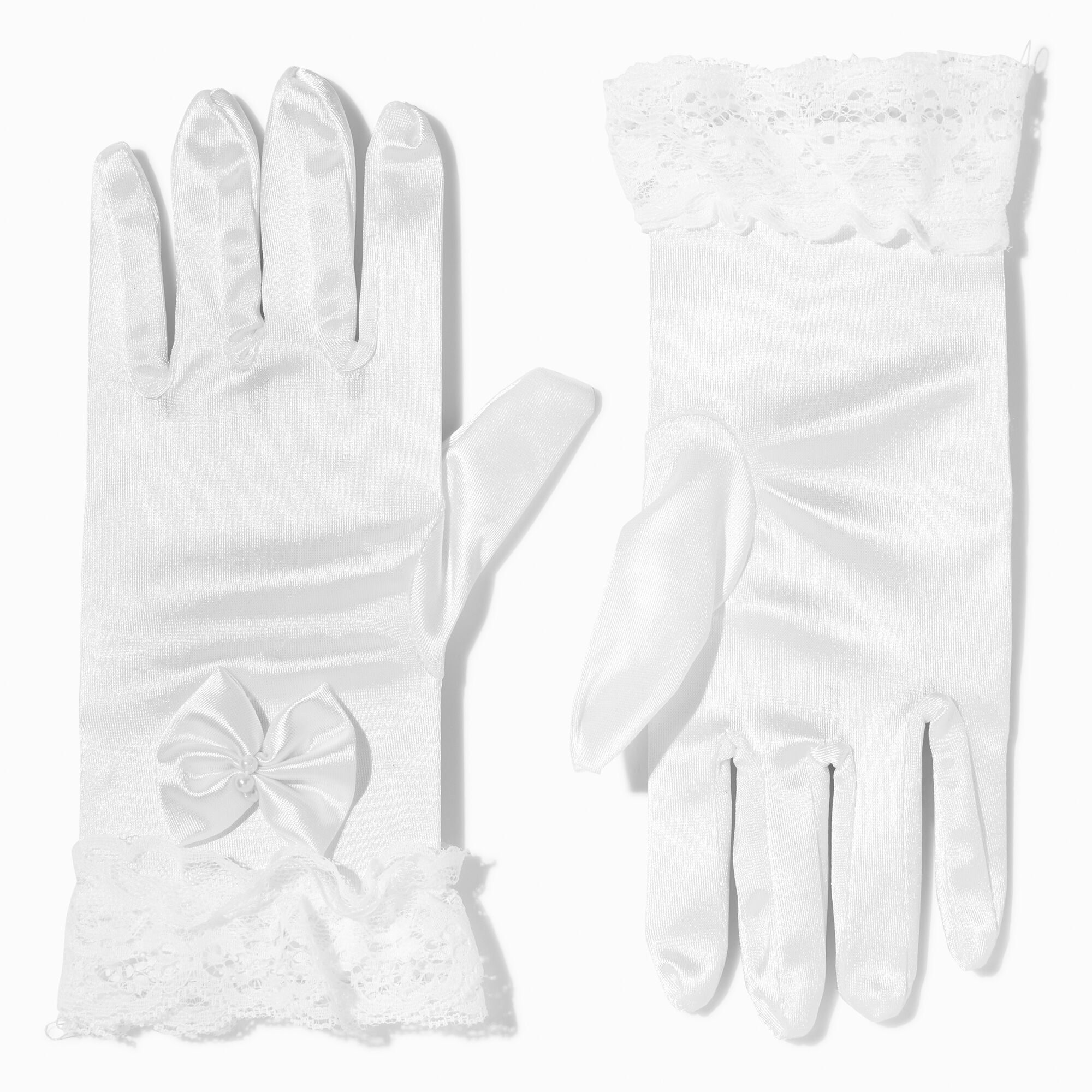 View Claires Club Special Occasion Satin Gloves 1 Pair White information