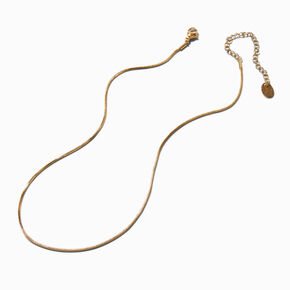 Gold-tone Stainless Steel Mini Snake Chain Necklace,