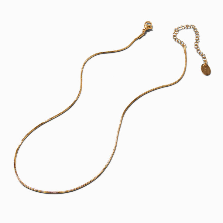 Gold-tone Stainless Steel Mini Snake Chain Necklace,