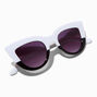 Chunky Black &amp; White Cat Eye Sunglasses,