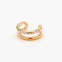 Gold-tone Single Embellished Double Row Ear Cuff,