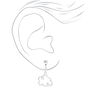 Silver Cloud Outline Clip-On Drop Earrings,