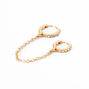 Gold One 10MM Crystal Huggie Hoop Connector Cartilage Earring,