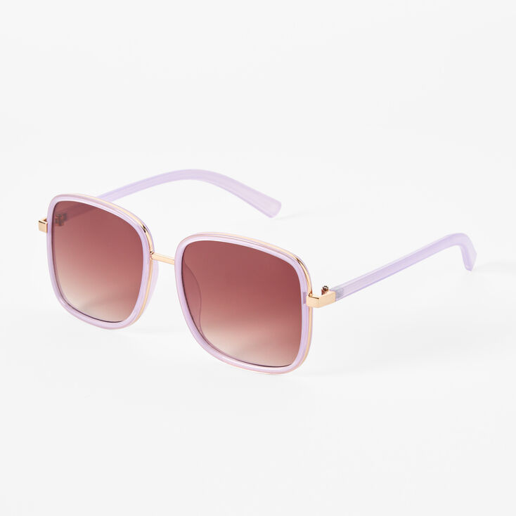 Purple Oversized Square Retro Sunglasses,