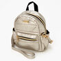 Mini sac &agrave; dos convertible en sac &agrave; bandouli&egrave;re m&eacute;tallis&eacute; - Ocre,