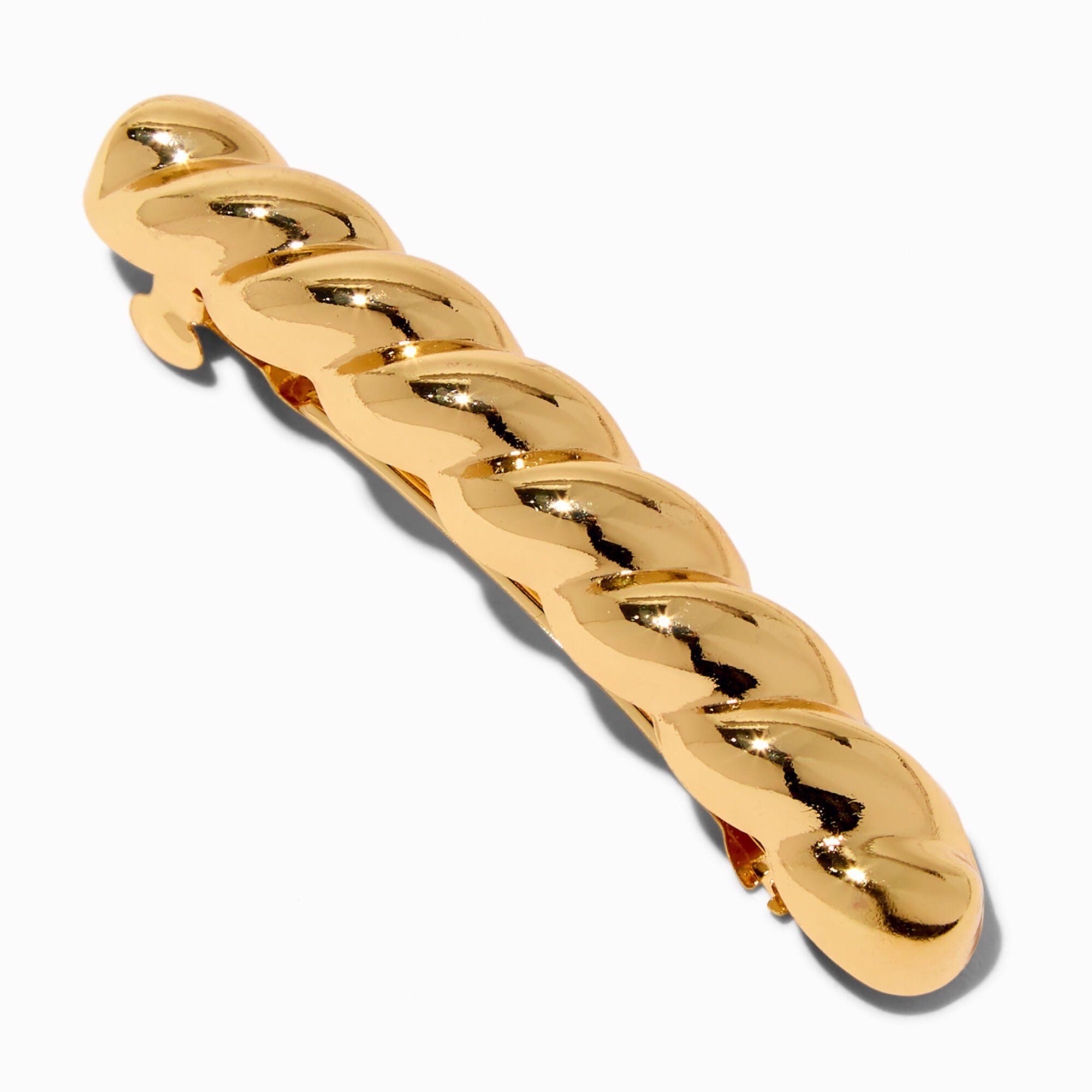Gold Twisted Chain Hair Barrette Clip,