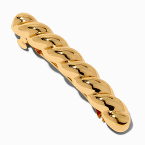 Gold Twisted Chain Hair Barrette Clip,