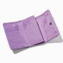Purple Quilted Heart Buckle Trifold Wallet,