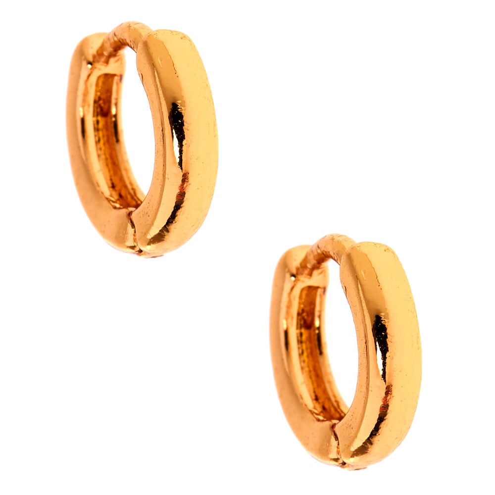 Gold 10MM Huggie Hoop Earrings