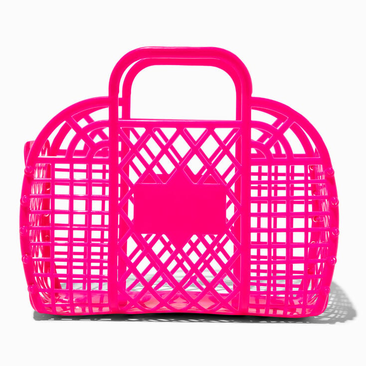 Claire&#39;s Club Pink Jelly Tote Bag,