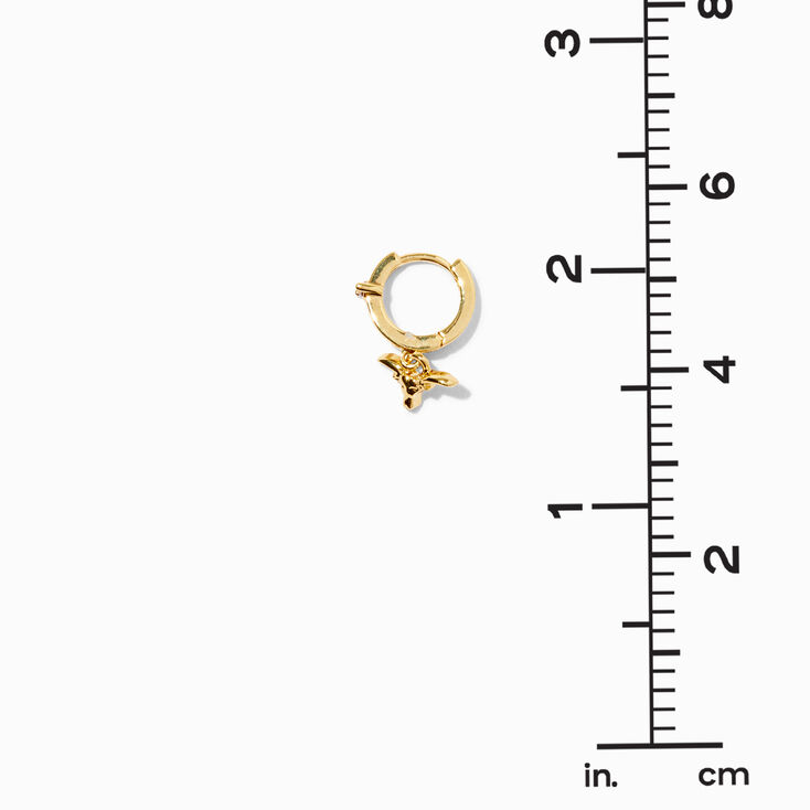 18K Gold Plated 8MM Bull Huggie Hoop Earrings,