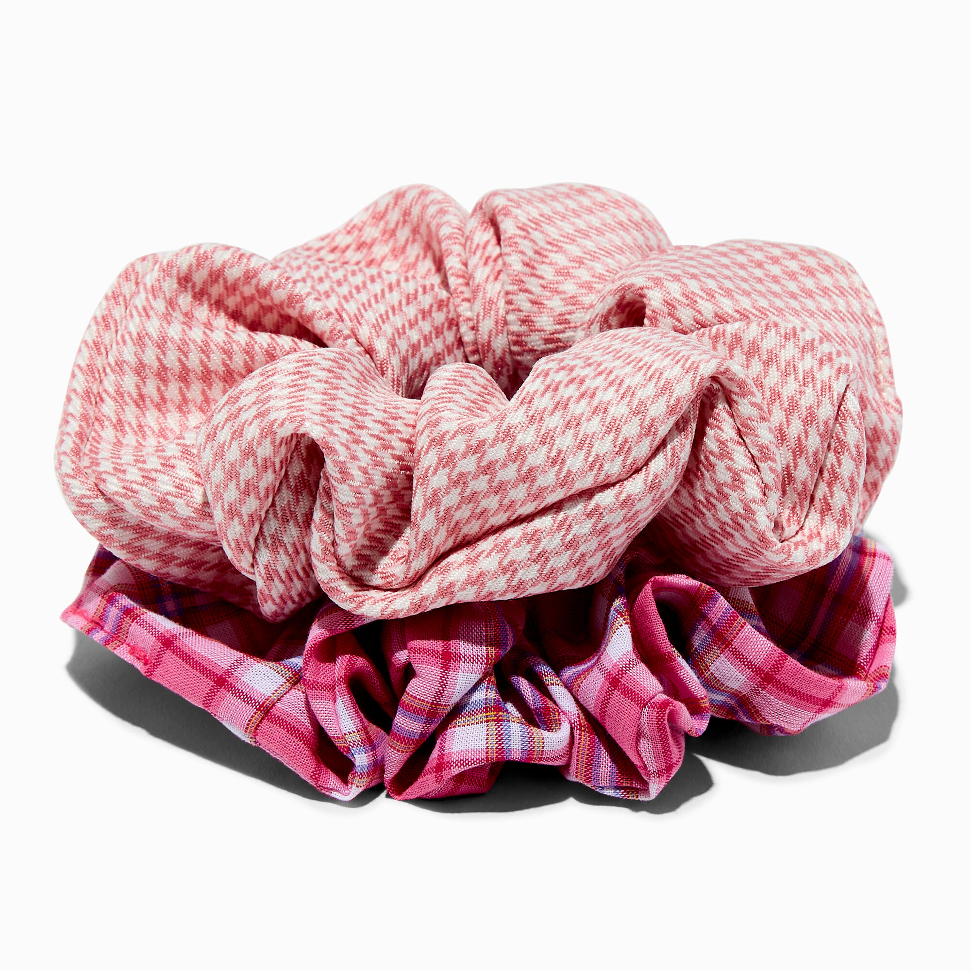 View Mean Girls X Claires Houndstooth Argyle Scrunchies 2 Pack Pink information