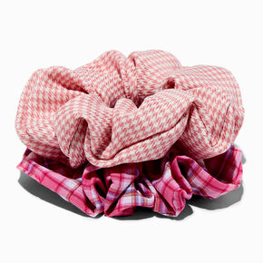 Mean Girls&trade; x Claire&#39;s Pink Houndstooth &amp; Argyle Scrunchies - 2 Pack,