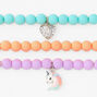 Claire&#39;s Club Matte Unicorn Beaded Stretch Bracelets - 3 Pack,