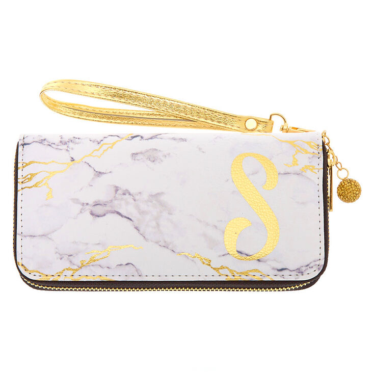 Claire's Pochette poignet couleur marbré à initiale - S