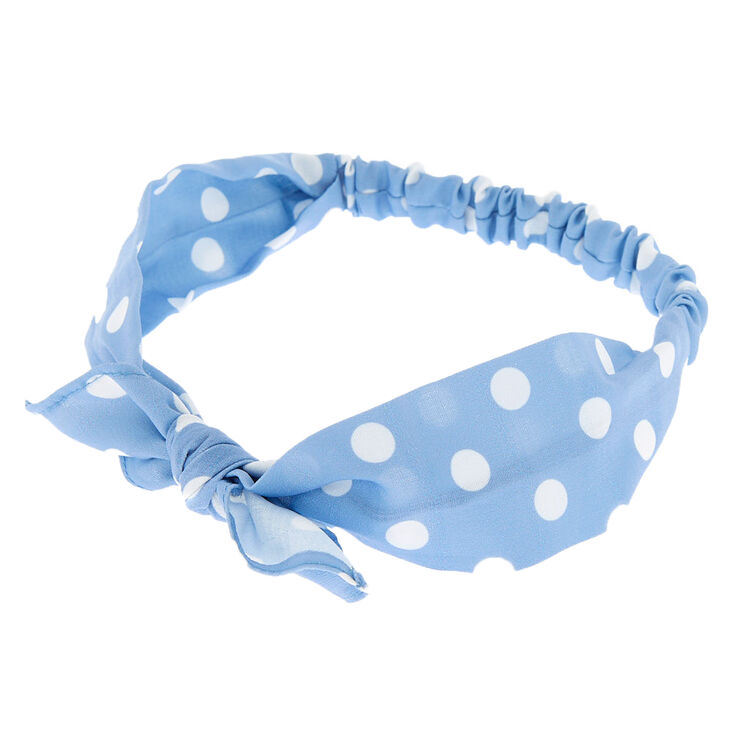 Claire's Bandeau à nœud bleu à pois