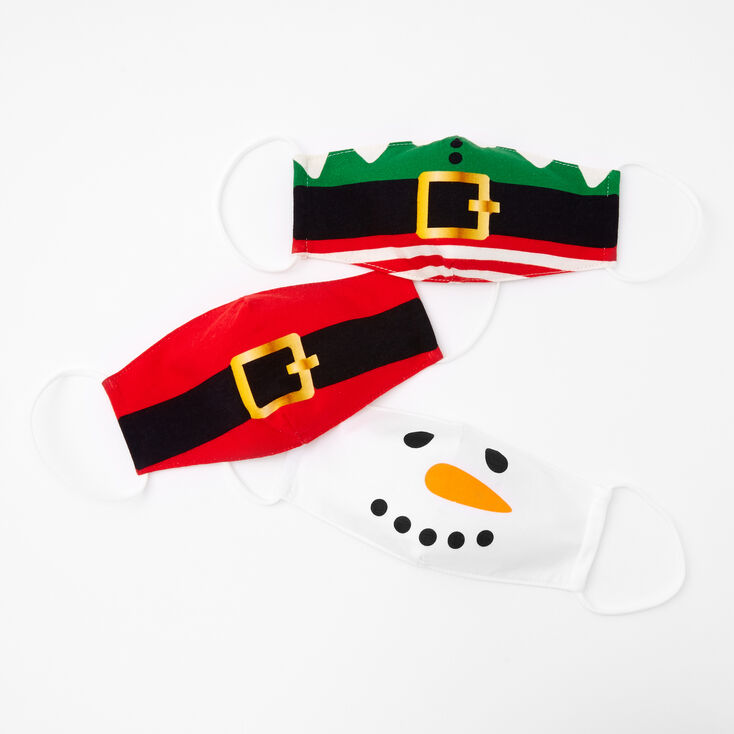 3 Pack Cotton Christmas Themed Face Masks Adult Claire S