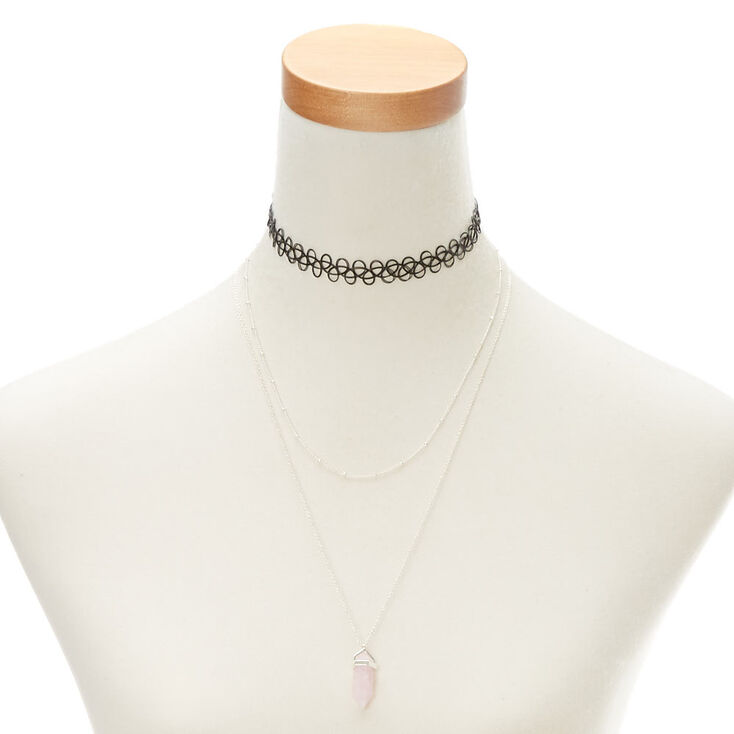 Marble Stone Necklaces - Pink, 2 Pack,
