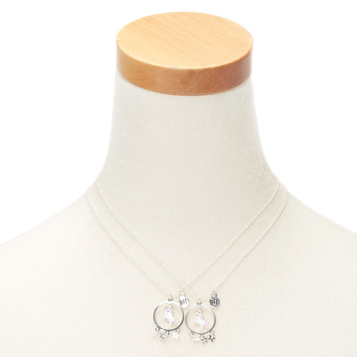 Best Friends Unicorn Circle Pendant Necklaces - 2 Pack,