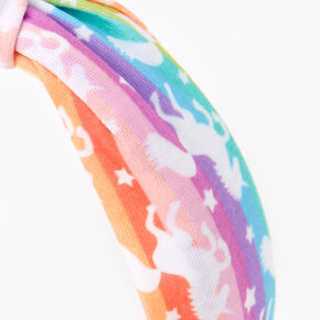 Rainbow Striped Unicorn Knotted Headband,